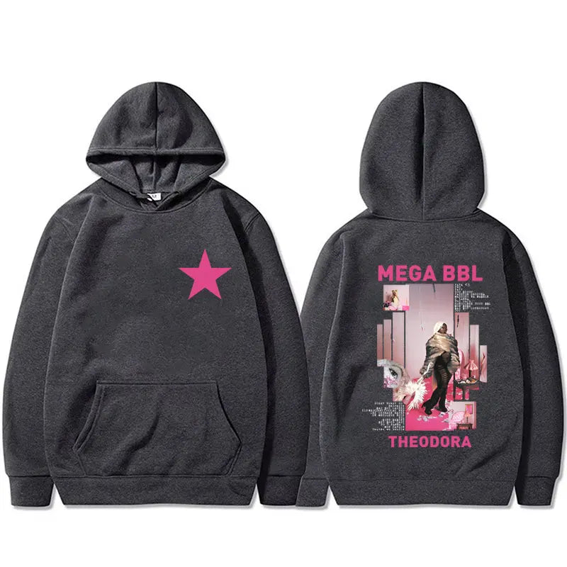 Rapper Theodora Mega Bbl Album Graphic Hoodie Men Women Hip Hop Fashion Pop Music Sweatshirt Male Casual Vintage Pullover Coat