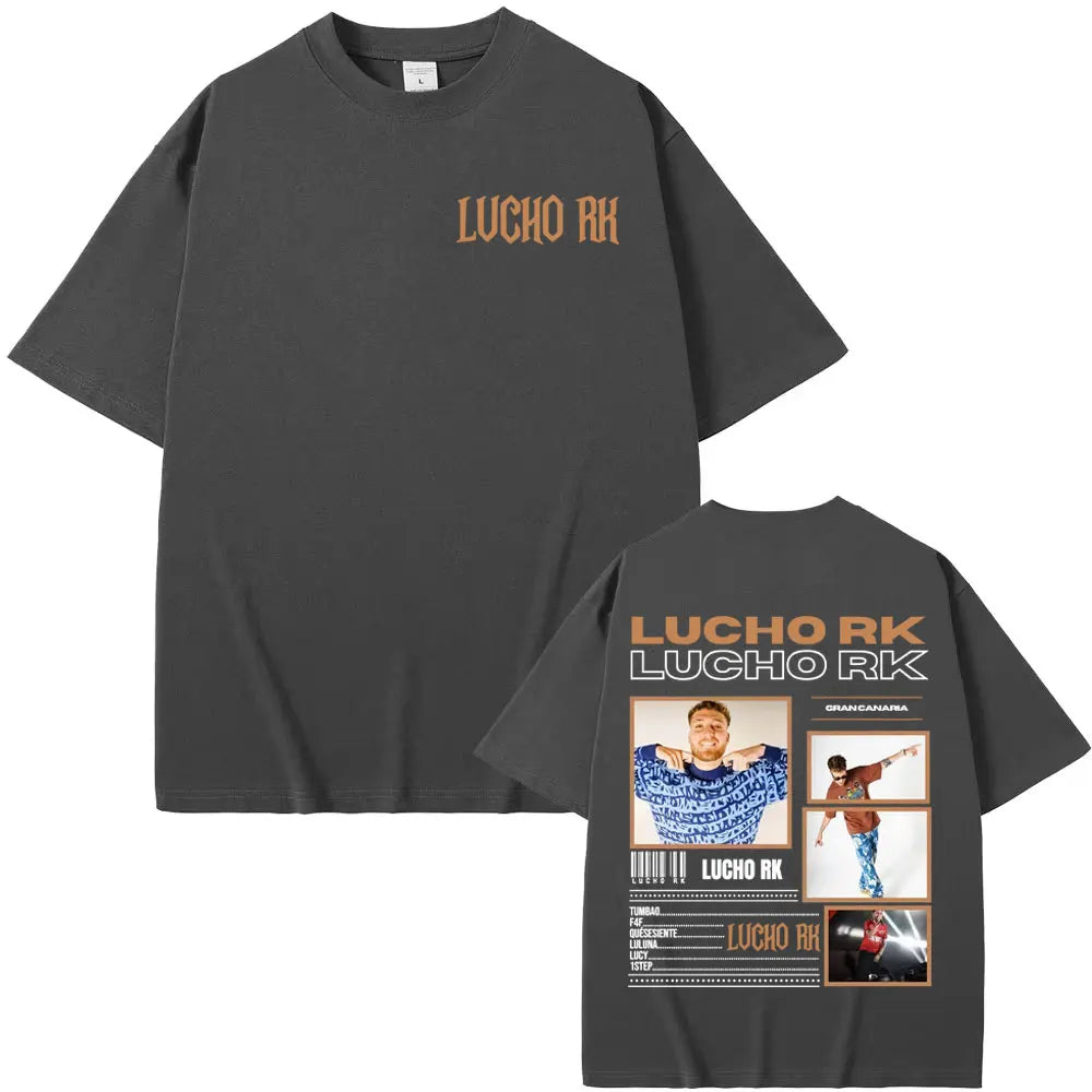 Rapper Lucho Rk Album Tour 2025 Merch T-shirts for Men Harajuku Hip Hop Pop Music T Shirt Unisex Casual Cotton Short Sleeve Tees
