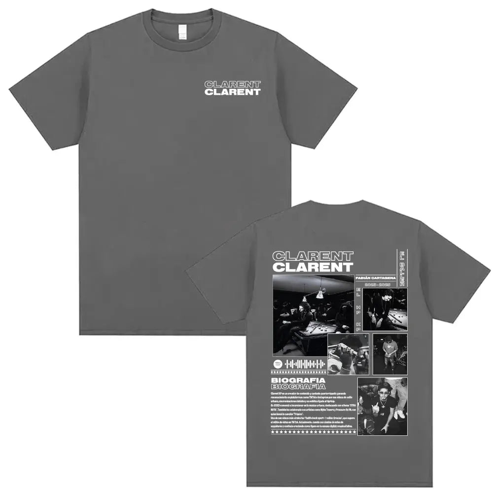 Rapper Clarent Kp Album 2025 Tour Cover T Shirts Men Women Harajuku Hip Hop Streetwear Tee Shirt Casual Cotton Oversized T-shirt