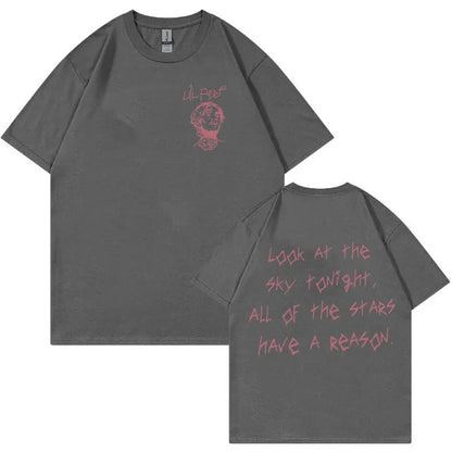 Rapper Lil Peep Tour Concert Graphic T Shirt Men's Fashion Cotton Short Sleeve T-shirt Unisex Hip Hop Oversized Tees Streetwear