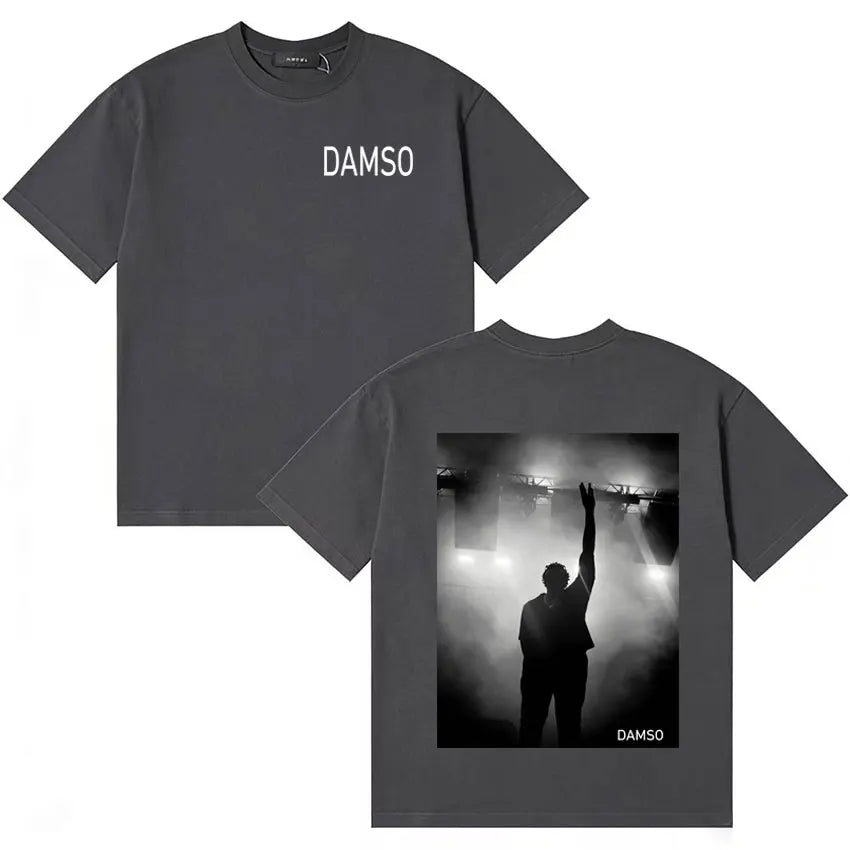 Singer Damso Harajuku Graphics Short Sleeve T Shirt Mens Womens Hip-Hop French Rapper High Quality Casual Loose Tshrit Teenagers