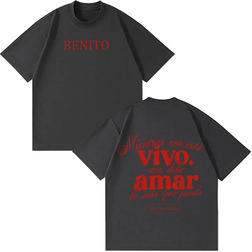 Rapper Bad Bunny Fashion Graphics 2026 Tour Tshirt Men Women Loose Casual Aesthetic Trendy T Shirts Hip-hop T-shirts Streetwear