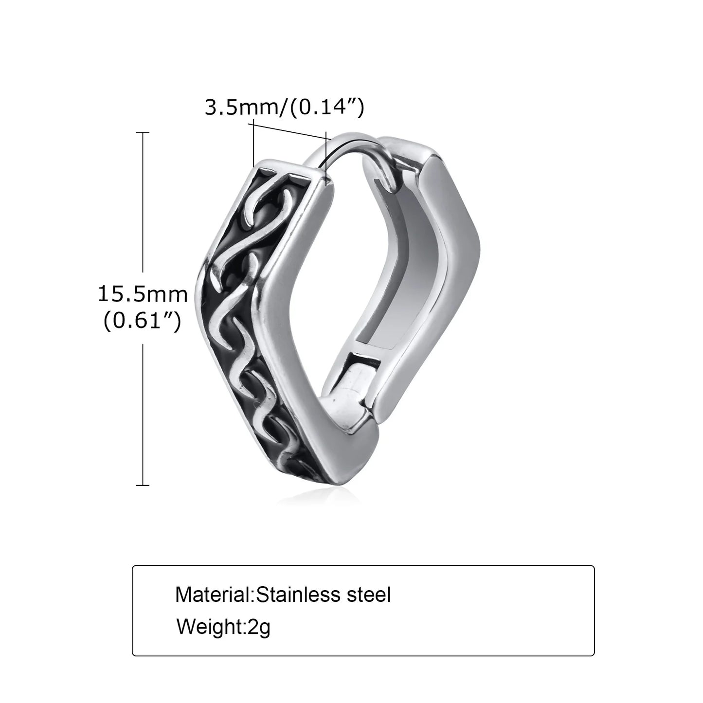 Punk Viking Hoop Earrings for Men Boys,Vintage Celtic Knot Stainless Steel Huggies Earrings,Hip Hop Cool Street Jewelry Gifts