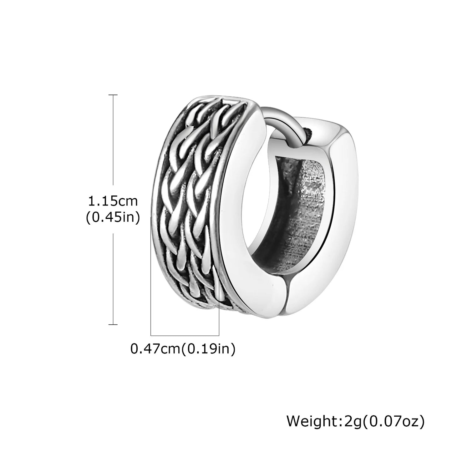 Punk Viking Hoop Earrings for Men Boys,Vintage Celtic Knot Stainless Steel Huggies Earrings,Hip Hop Cool Street Jewelry Gifts