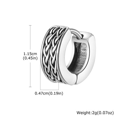 Punk Viking Hoop Earrings for Men Boys,Vintage Celtic Knot Stainless Steel Huggies Earrings,Hip Hop Cool Street Jewelry Gifts