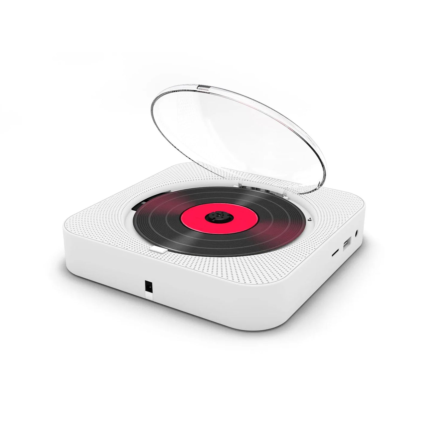 KC-909 Portable CD Player Built-in Speaker Stereo with Double 3.5mm Headphones Jack LED Screen Wall Mountable CD Music Player