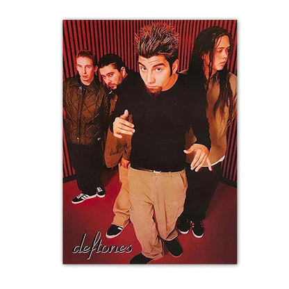 Retro Inspired Band Themed Wall Art D-Deftones Posters Classic Music Album Canvas Painting Ideal for Home Room Decor