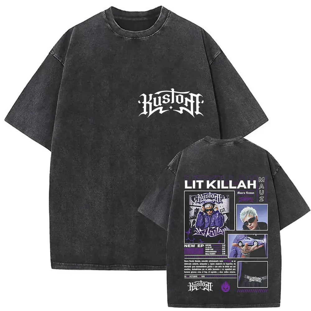 Rapper Lit Killah Tour 2025 Album Graphic T-shirts Mens Clothing Fashion Pop Music T Shirts Vintage Washed 100% Cotton Tops Tees