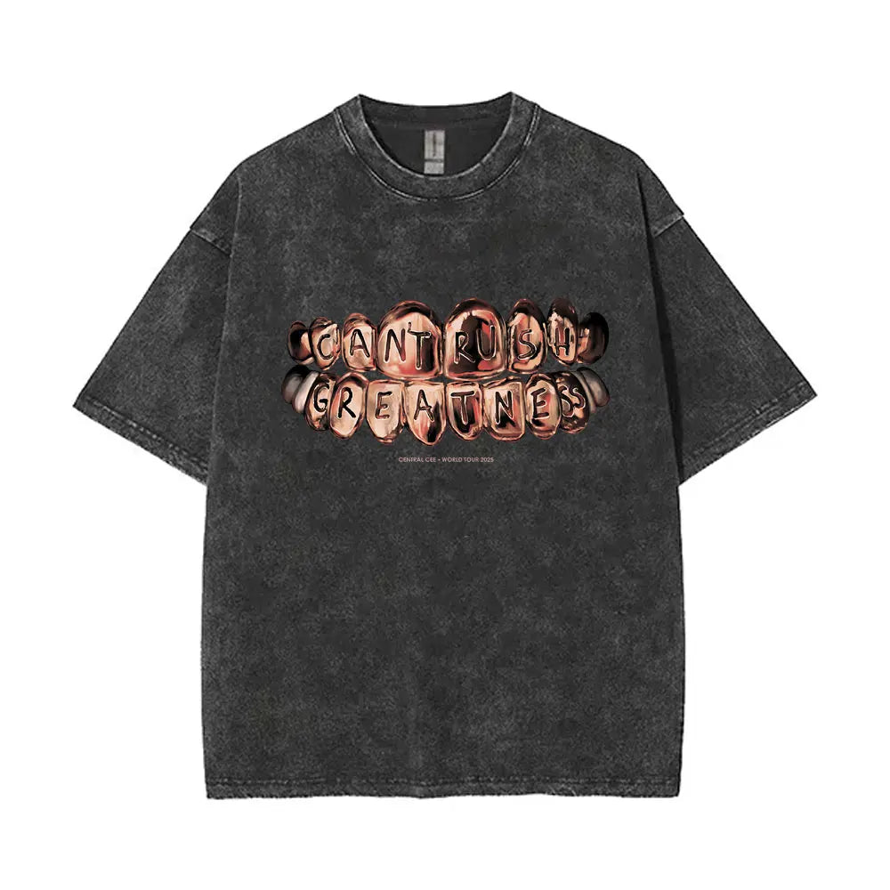 Washed Vintage Rapper Central Cee Face Graphic T-shirt Men Women Hip Hop Fashion Pop Music T Shirts Men's Casual Cotton T-shirts
