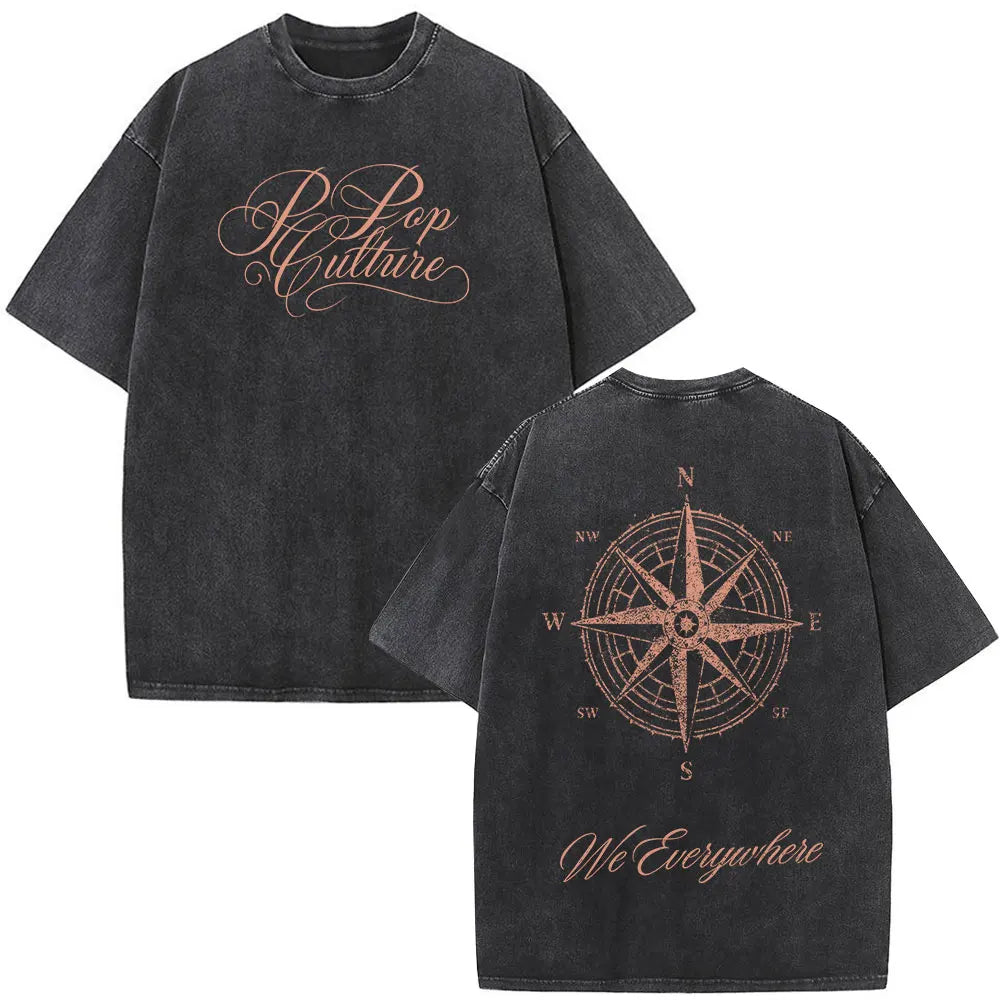 Rapper Karan Aujla Tour Graphic Vintage Washed Tees Men Women Fashion Hip-hop T Shirts Loose Casual Cotton Gothic Punk T-shirts