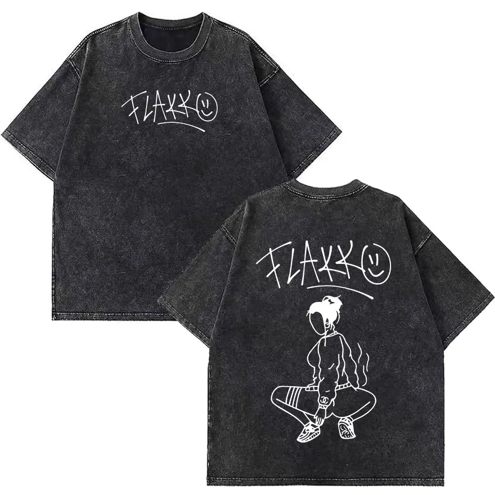 Rapper RELS B Skinny Flakk A New Star Album Merch T-shirt Men Women Fashion Hip Hop T-shirts Cotton Oversized Washed T-shirts