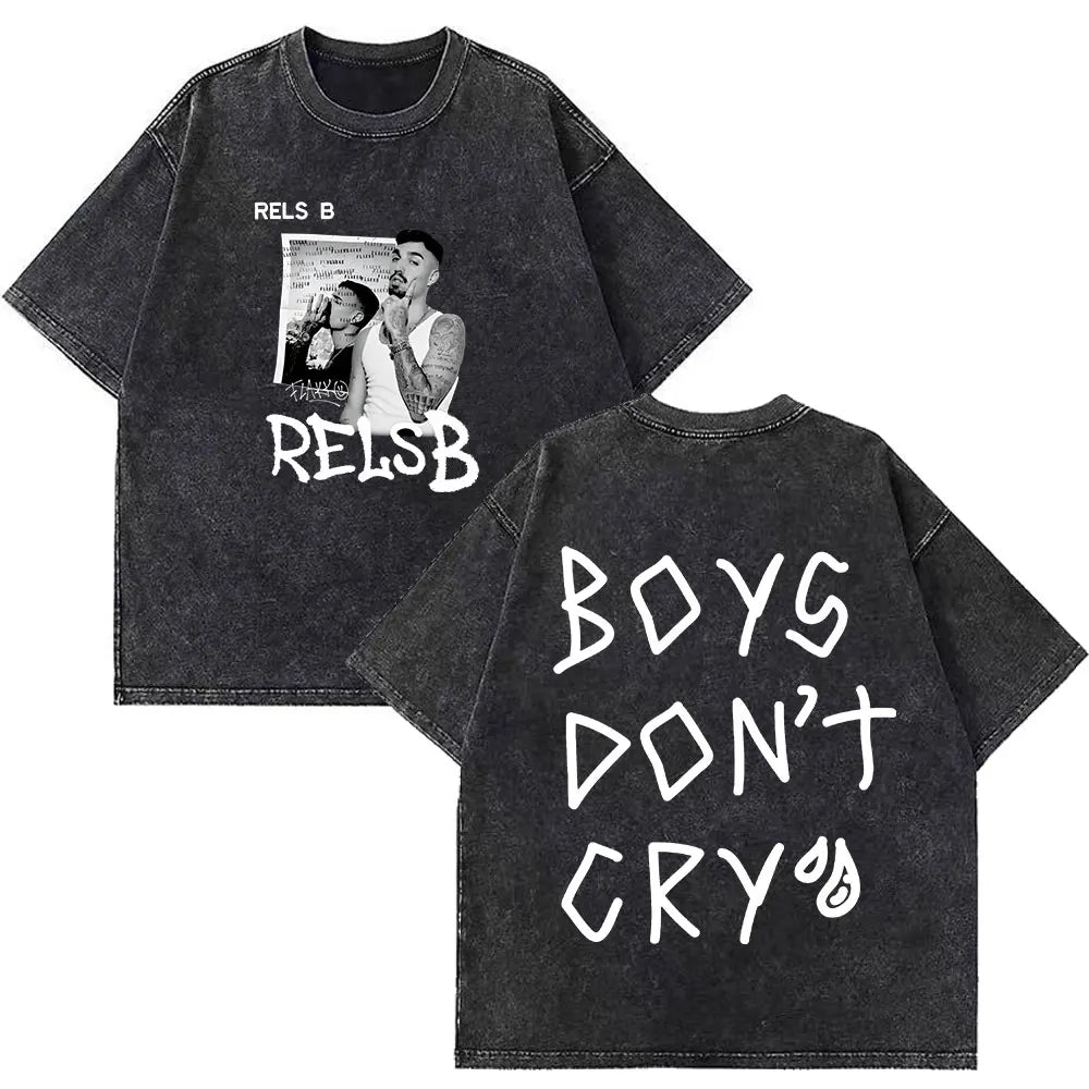 Rapper RELS B Skinny Flakk A New Star Album Merch T-shirt Men Women Fashion Hip Hop T-shirts Cotton Oversized Washed T-shirts