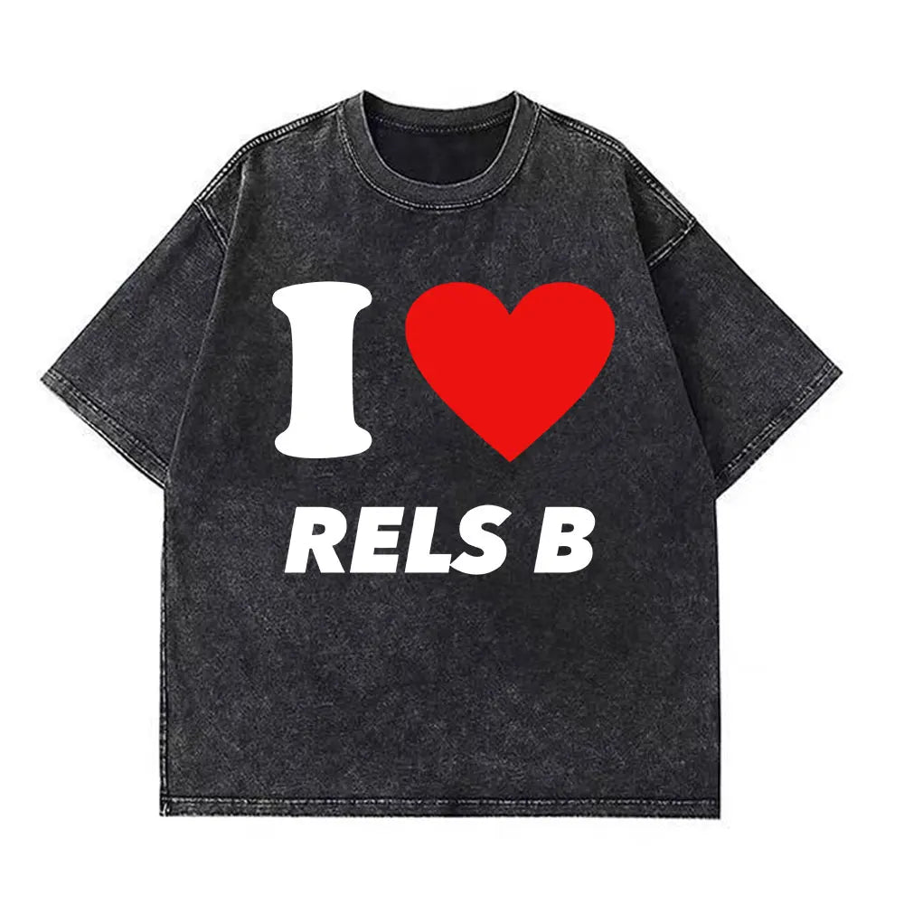 Rapper RELS B Skinny Flakk A New Star Album Merch T-shirt Men Women Fashion Hip Hop T-shirts Cotton Oversized Washed T-shirts