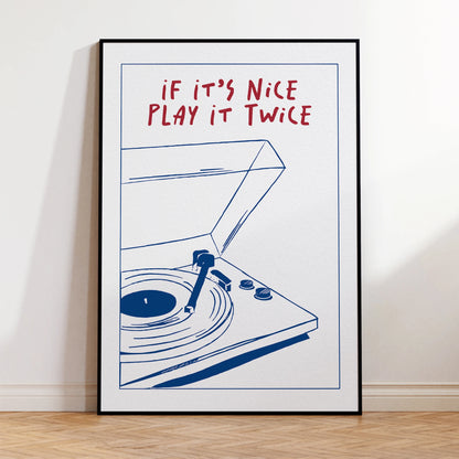 Modern Music Play It Twice Retro Groovy Wall Art Trendy Gift Prints Canvas Painting Poster Picture For Living Room Home Decor