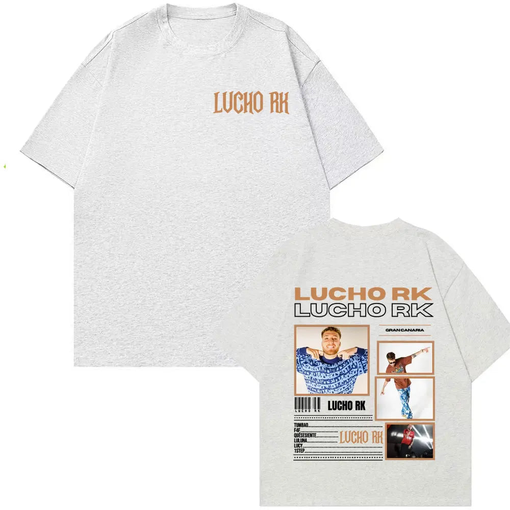 Rapper Lucho Rk Album Tour 2025 Merch T-shirts for Men Harajuku Hip Hop Pop Music T Shirt Unisex Casual Cotton Short Sleeve Tees