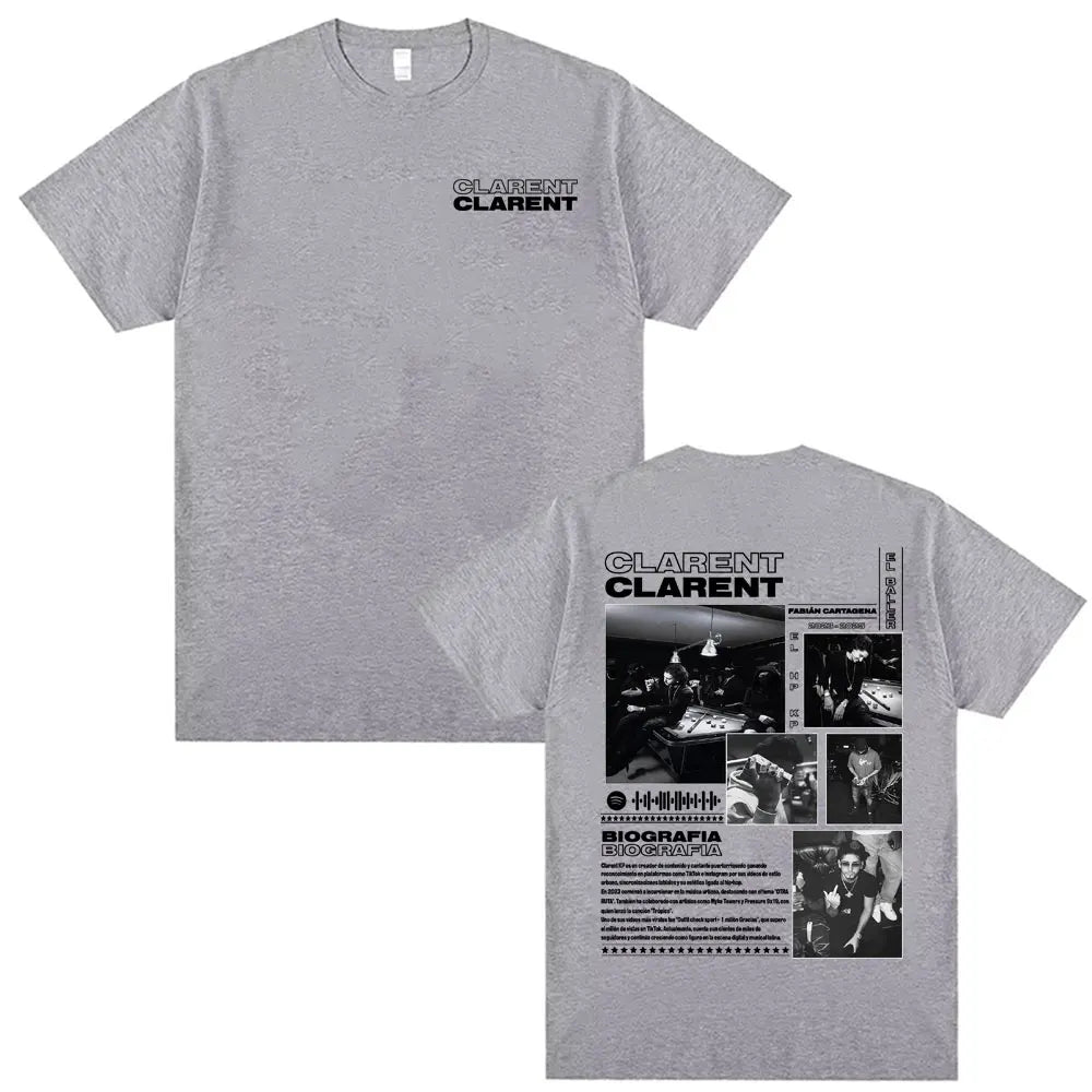 Rapper Clarent Kp Album 2025 Tour Cover T Shirts Men Women Harajuku Hip Hop Streetwear Tee Shirt Casual Cotton Oversized T-shirt