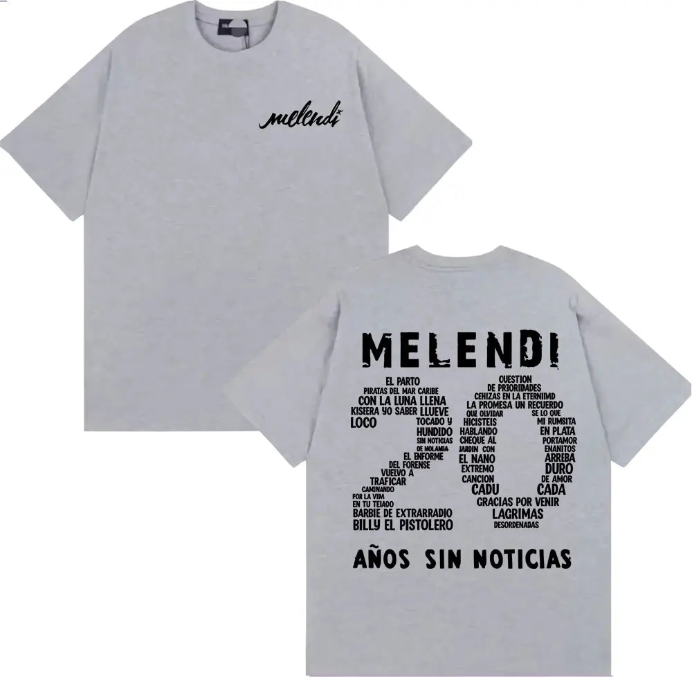 Rapper Melendi 20 Anos Sin Noticias Merch Tee Shirt Men Women Fashion Retro Short Sleeve T Shirt Cotton Casual Oversized T-shirt