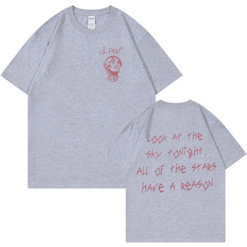 Rapper Lil Peep Tour Concert Graphic T Shirt Men's Fashion Cotton Short Sleeve T-shirt Unisex Hip Hop Oversized Tees Streetwear
