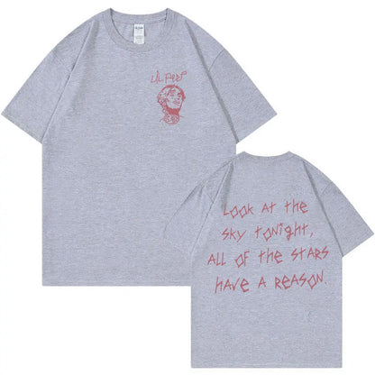 Rapper Lil Peep Tour Concert Graphic T Shirt Men's Fashion Cotton Short Sleeve T-shirt Unisex Hip Hop Oversized Tees Streetwear