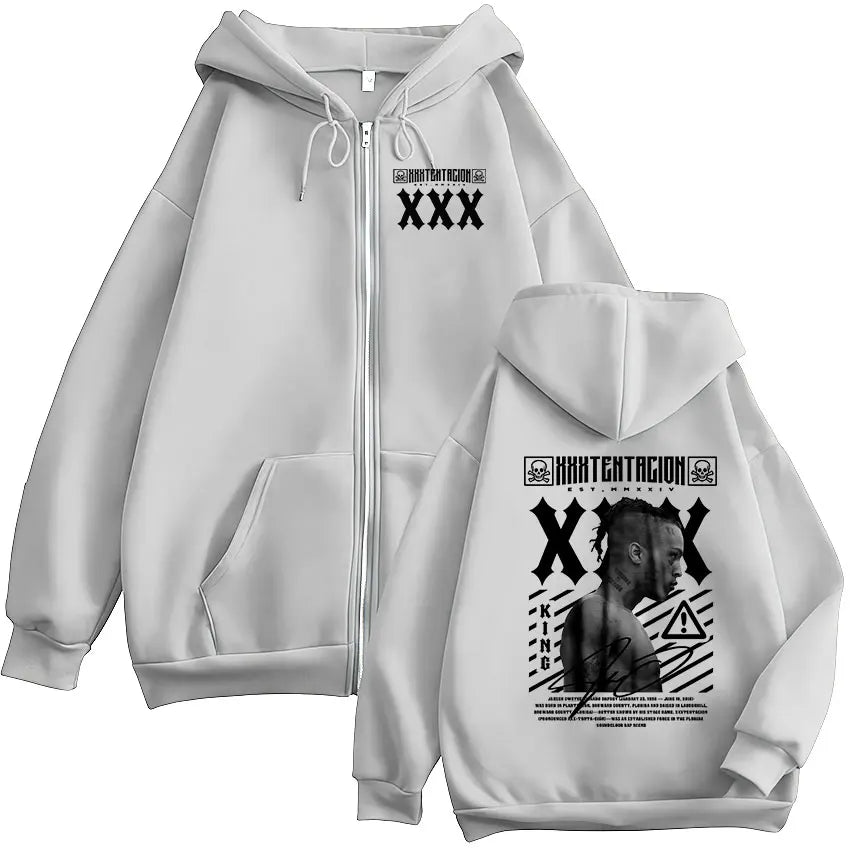 Rapper XXXTentacion Tour Album 2026 Zipper Hoodie Men's Vintage Long Sleeve Fashion Sweatshirt Man Hip Hop Clothing Coats Hooded