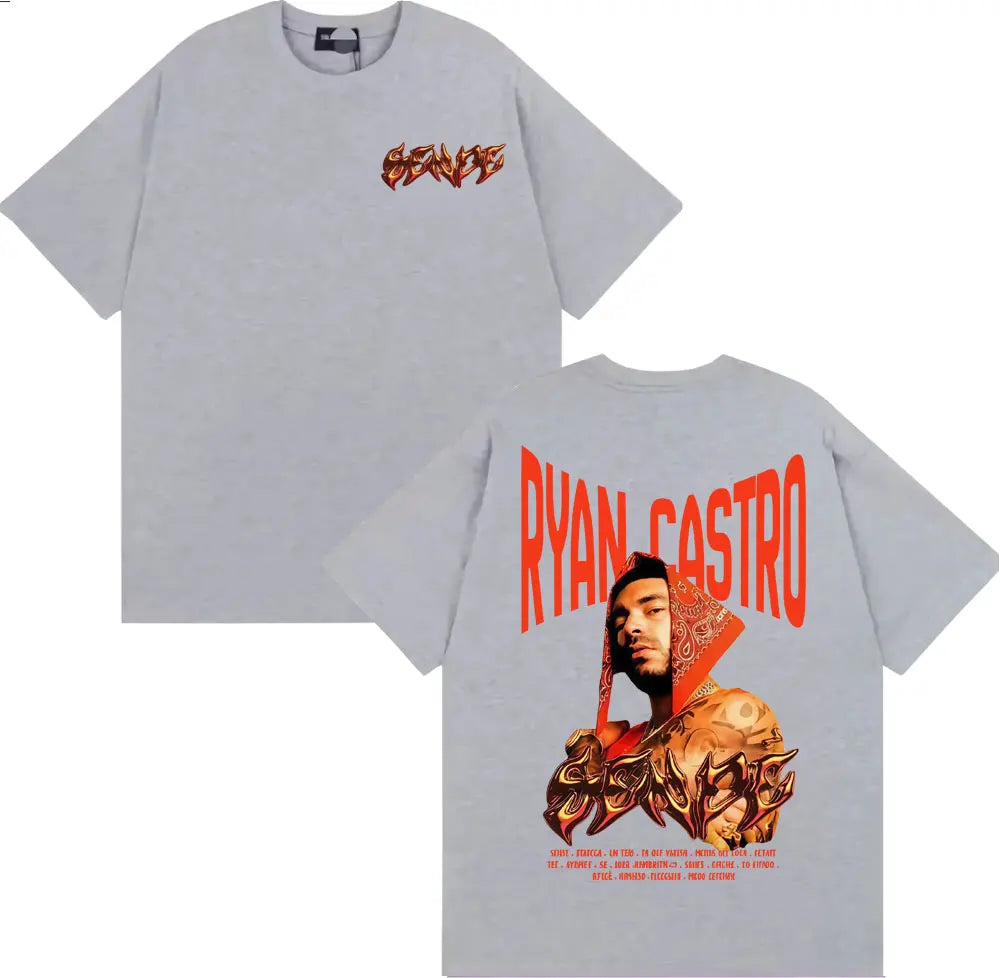 Rapper Ryan Castro Album Tour Graphic T Shirt Men Women Fashion Hip Hop Vintage T-shirts Cotton Casual Short Sleeve T-shirt Tops
