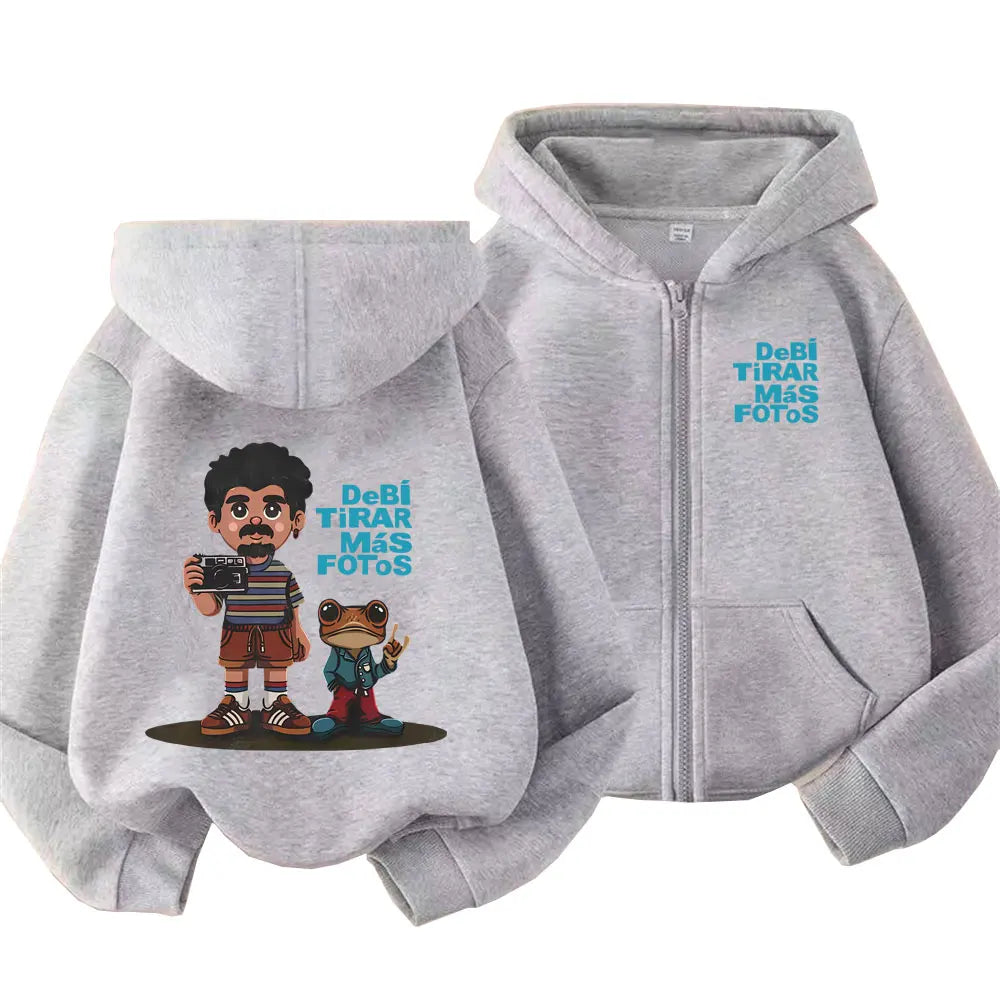 Rapper Bad Bunny Debi Tirar Mas Fotos DTMF Zipper Hoodie Men Women Hip Hop Fashion Pop Music Zip Up Jacket Oversized Streetwear