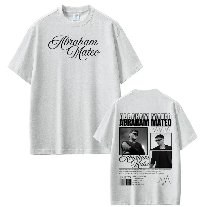 Rapper Abraham Mateo's Album 2026 Tour T-shirt Men's Women's Fashion Clothing T-shirs Short-sleeved 100% Cotton Hip-hop T-shirt