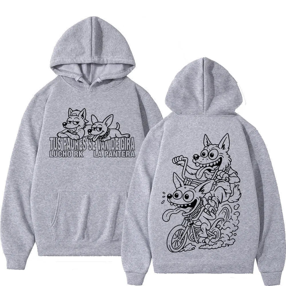 Rapper Lucho Rk La Pantera Ta Facil Album 2026 Tour Print Hoodie Men Women Gothic Punk Casual Sweatshirt Hip-hop Loose Pullover