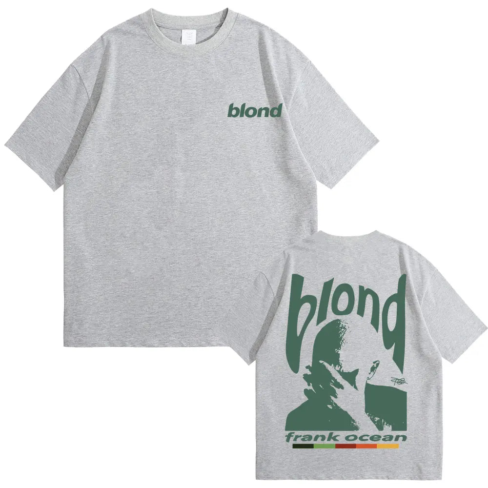 Rapper Frank Graphic T-shirts Hip Hop Ocean Album T Shirts Blond Fashion Oversized Men's Cotton Tshirt Male Vintage Streetwear