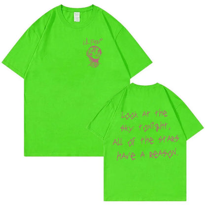 Rapper Lil Peep Tour Concert Graphic T Shirt Men's Fashion Cotton Short Sleeve T-shirt Unisex Hip Hop Oversized Tees Streetwear