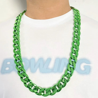 1pcs Hip hop necklace personalized thick plastic Cuban chain punk festival performance party gift fanchain