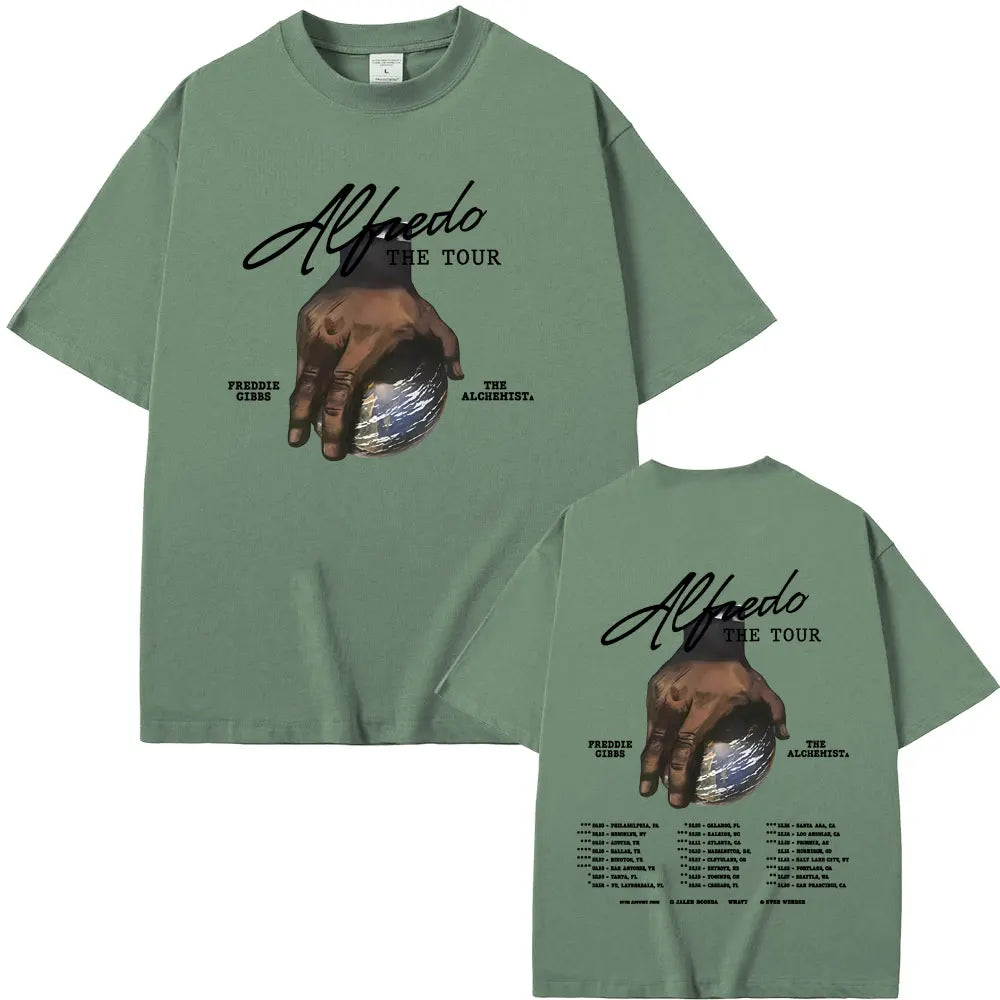 Rapper Freddie Gibbs and The Alchemist Alfredo The Tour 2025 T-shirt Men Women Hip Hop Fashion Pop Music T Shirts Short Sleeve