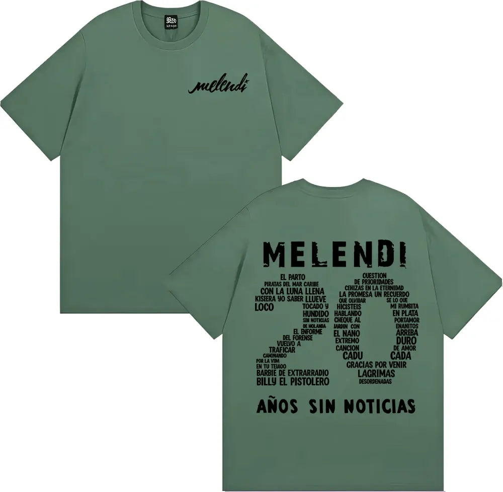 Rapper Melendi 20 Anos Sin Noticias Merch Tee Shirt Men Women Fashion Retro Short Sleeve T Shirt Cotton Casual Oversized T-shirt