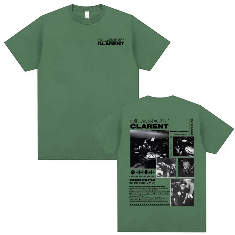 Rapper Clarent Kp Album 2025 Tour Cover T Shirts Men Women Harajuku Hip Hop Streetwear Tee Shirt Casual Cotton Oversized T-shirt