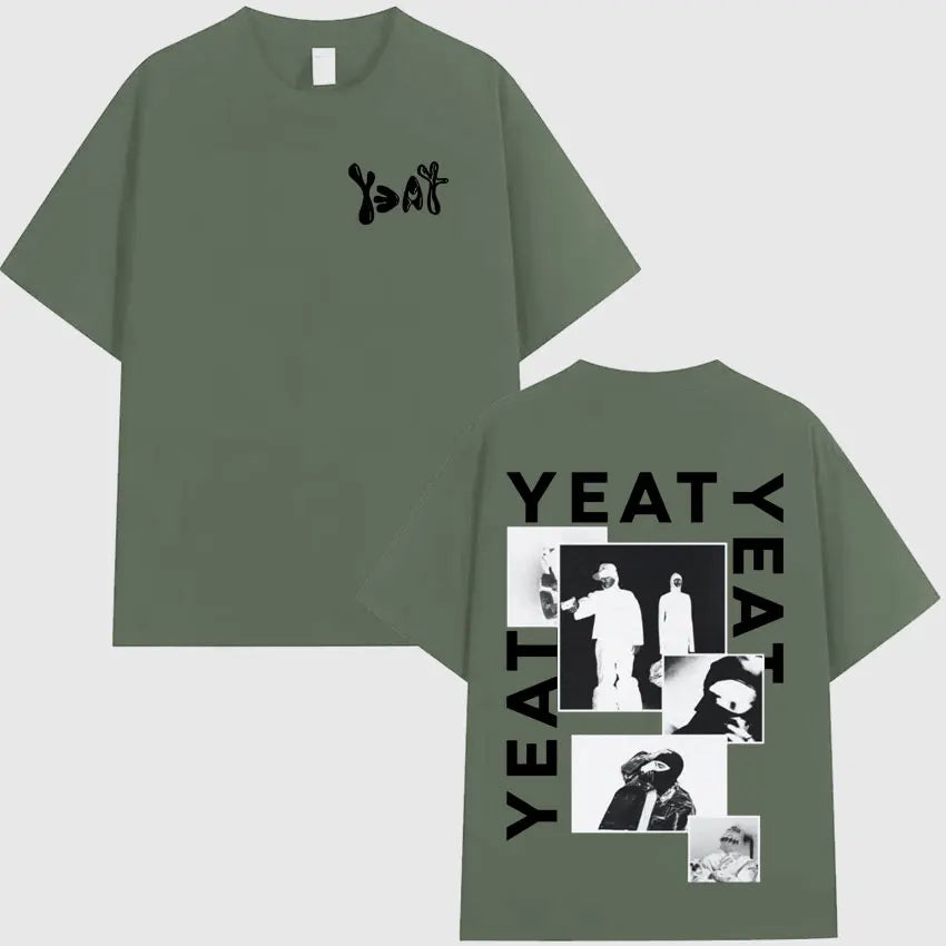 Rapper Yeat Harajuku Graphics Print T-shirt Mens Fashion Clothing Casual Cotton Short Sleeve Summer Oversized Streetwear T Shirt