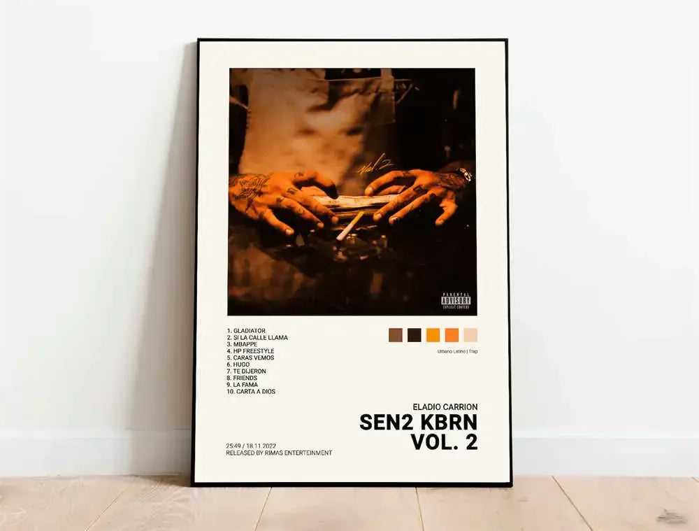 Nordic Pop Rapper Quevedo Poster Aesthetics Mora Feid Eladio Carrion Rauw AlejanDro Music Album Canvas Print Wall Art Room Decor