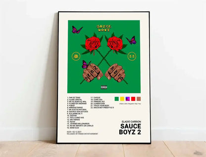 Nordic Pop Rapper Quevedo Poster Aesthetics Mora Feid Eladio Carrion Rauw AlejanDro Music Album Canvas Print Wall Art Room Decor