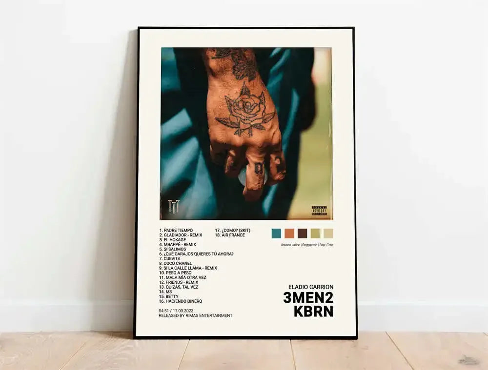 Nordic Pop Rapper Quevedo Poster Aesthetics Mora Feid Eladio Carrion Rauw AlejanDro Music Album Canvas Print Wall Art Room Decor