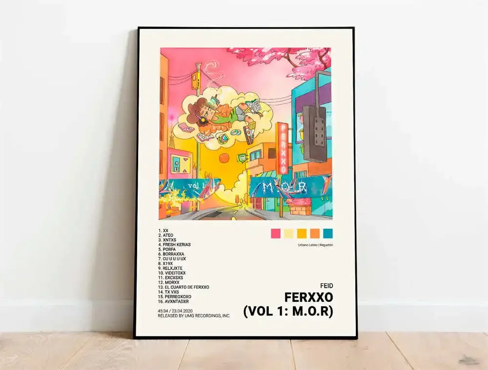 Nordic Pop Rapper Quevedo Poster Aesthetics Mora Feid Eladio Carrion Rauw AlejanDro Music Album Canvas Print Wall Art Room Decor