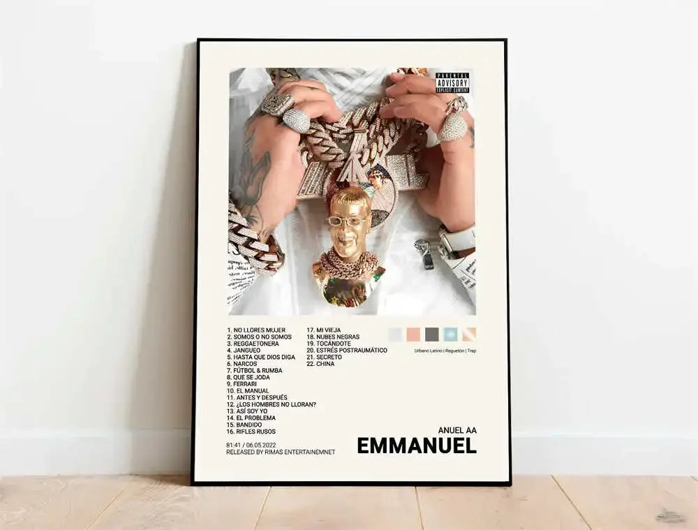 Nordic Pop Rapper Quevedo Poster Aesthetics Mora Feid Eladio Carrion Rauw AlejanDro Music Album Canvas Print Wall Art Room Decor