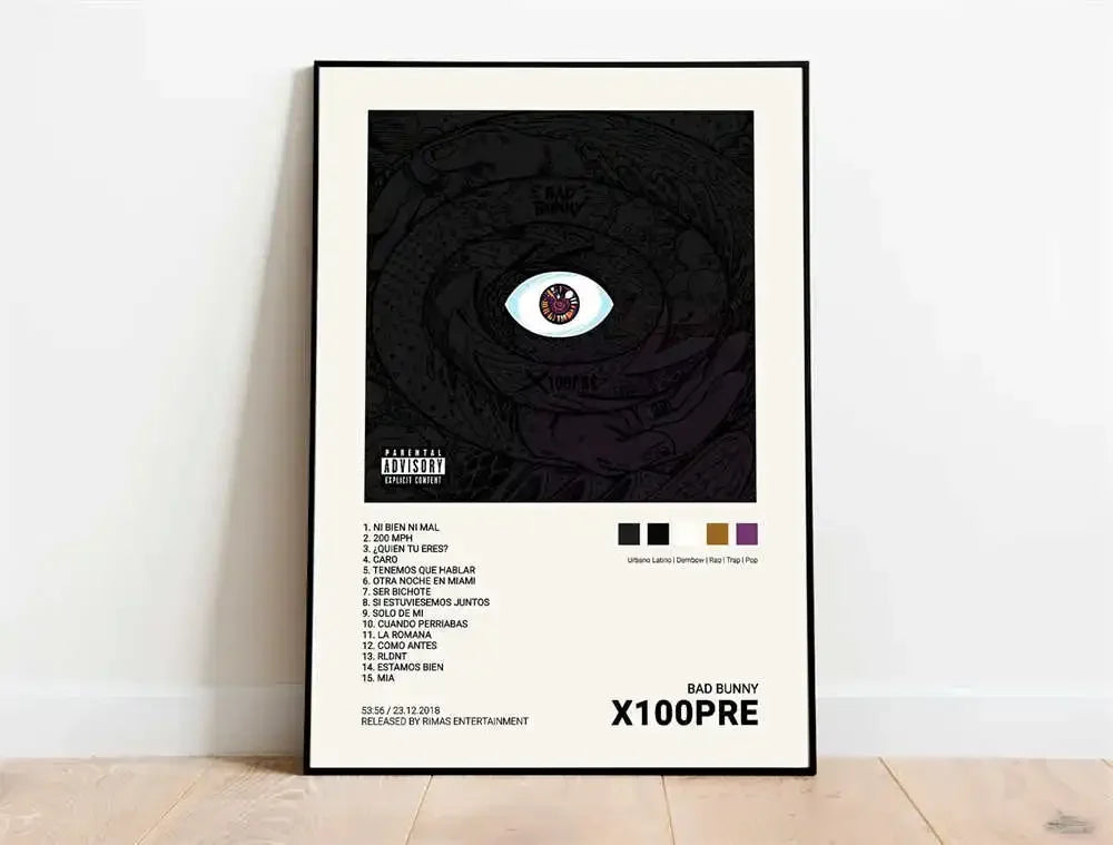 Nordic Pop Rapper Quevedo Poster Aesthetics Mora Feid Eladio Carrion Rauw AlejanDro Music Album Canvas Print Wall Art Room Decor