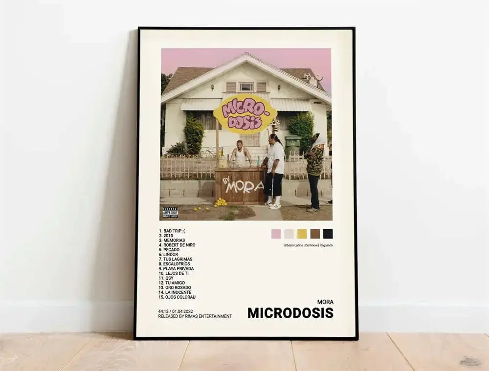 Nordic Pop Rapper Quevedo Poster Aesthetics Mora Feid Eladio Carrion Rauw AlejanDro Music Album Canvas Print Wall Art Room Decor