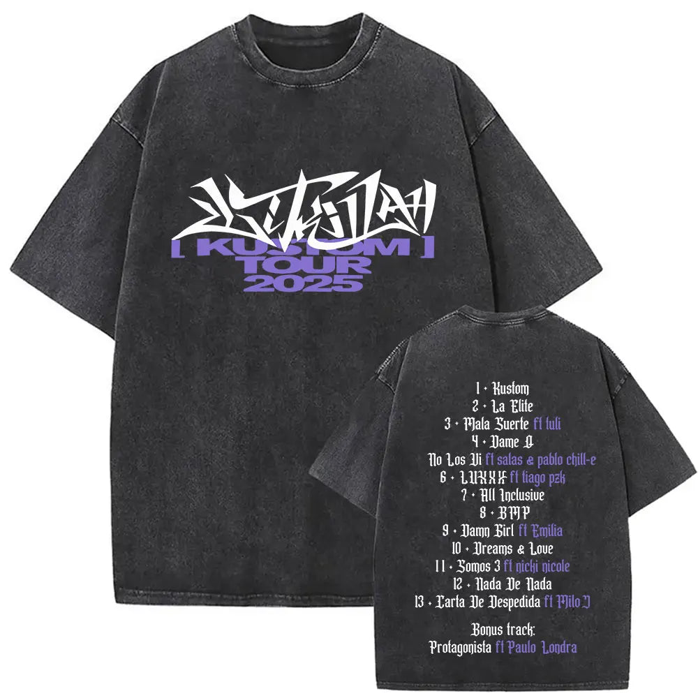 Rapper Lit Killah Tour 2025 Album Graphic T-shirts Mens Clothing Fashion Pop Music T Shirts Vintage Washed 100% Cotton Tops Tees