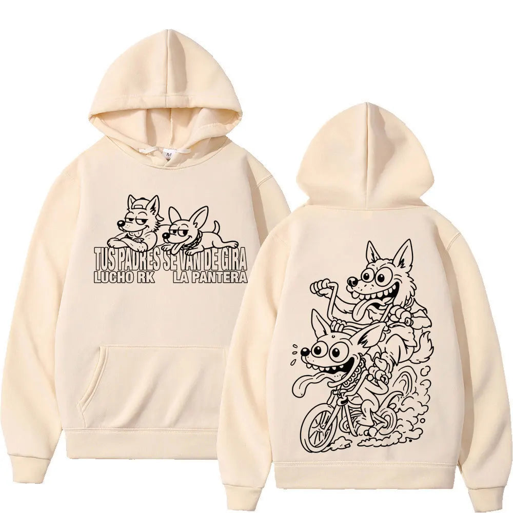 Rapper Lucho Rk La Pantera Ta Facil Album 2026 Tour Print Hoodie Men Women Gothic Punk Casual Sweatshirt Hip-hop Loose Pullover