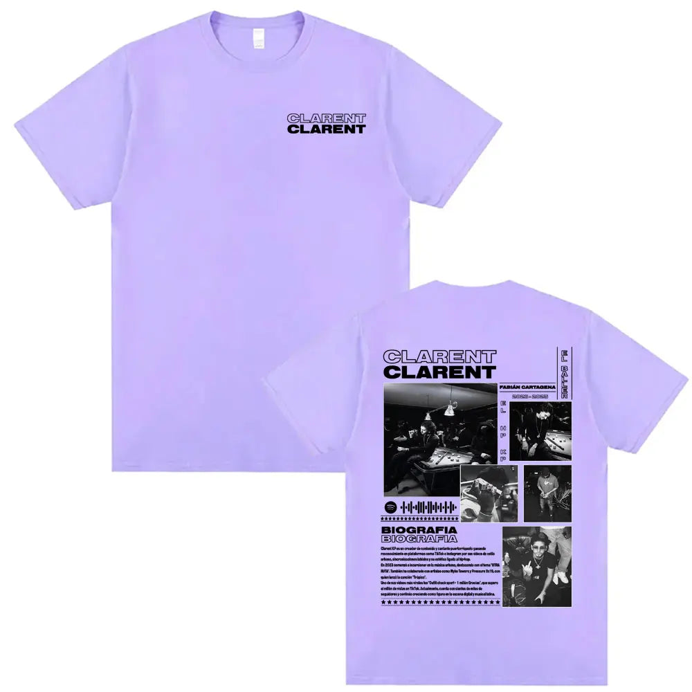 Rapper Clarent Kp Album 2025 Tour Cover T Shirts Men Women Harajuku Hip Hop Streetwear Tee Shirt Casual Cotton Oversized T-shirt
