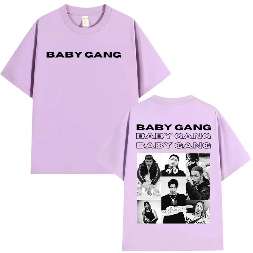 Rapper Baby Gang Album 2025 Merch T Shirt Men's Retro Fashion Cotton Short Sleeve T-shirts Hip Hop Oversized T-shirt Streetwear