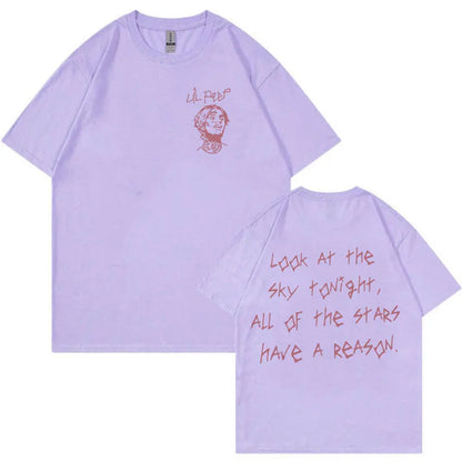 Rapper Lil Peep Tour Concert Graphic T Shirt Men's Fashion Cotton Short Sleeve T-shirt Unisex Hip Hop Oversized Tees Streetwear
