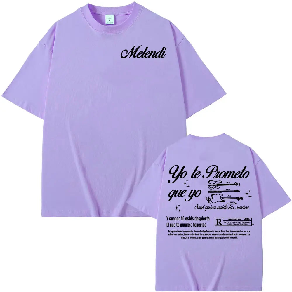 Rapper Melendi Album Tour 2025 Printed T-shirt Men's Clothing Vintage Gothic Oversized T-shirts Summer Tops High Quality T Shirt