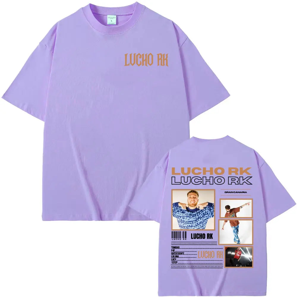 Rapper Lucho Rk Album Tour 2025 Merch T-shirts for Men Harajuku Hip Hop Pop Music T Shirt Unisex Casual Cotton Short Sleeve Tees