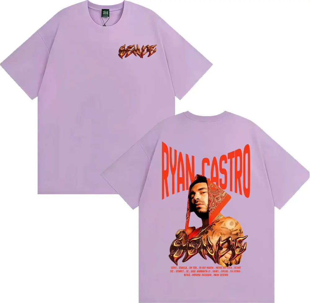 Rapper Ryan Castro Album Tour Graphic T Shirt Men Women Fashion Hip Hop Vintage T-shirts Cotton Casual Short Sleeve T-shirt Tops